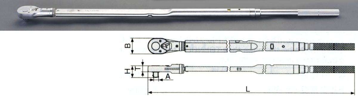 【製造会社店卸し資産あり】 エスコ ESCO 100-1000Nm1sq ラチェット式 トルクレンチ 000012223397 JP店