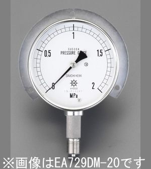 【製造業者店卸し資産あり】 エスコ ESCO G 3/8\"/75粍/0-1.6MPa 唾液付剪断応力計(ステンレス鋼) 000012080065 JP店"