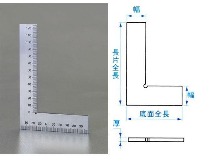 【メーカー在庫あり】 エスコ ESCO 150x100mm 平形スクエアー(目盛付) 000012227816 JP店