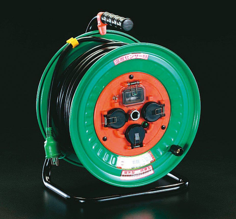 【メーカー在庫あり】 エスコ ESCO AC100V/15A/30m 電工ドラム 漏電遮断/防雨 000012006109 JP店