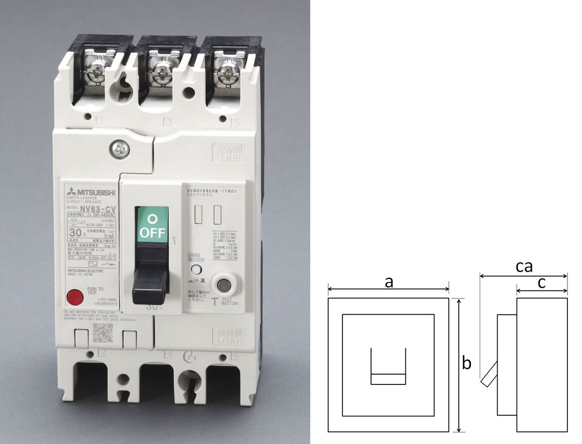 【メーカー在庫あり】 エスコ ESCO AC100-440V/ 40A/3極 漏電遮断器 フレーム60 000012231044 JP店|株式会社ヒロチー商事 店