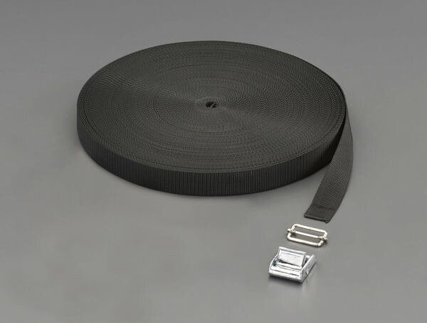 【メーカー在庫あり】 EA628PT-625 エスコ ESCO 25x1.2mmx50m 平織バンド･バックルセット(黒)