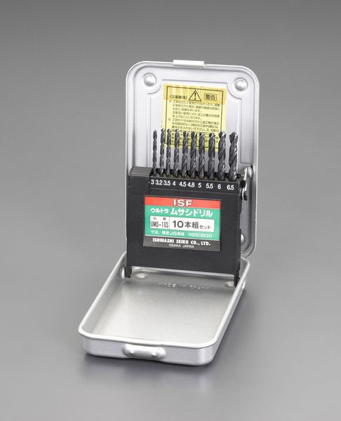 【メーカー在庫あり】 EA824BM-110 エスコ ESCO 3.0x6.5mmドリルセット[真円･高耐久](10本組/HSS