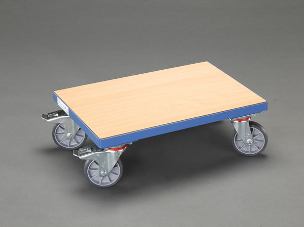 【製造業者店卸し資産あり】 エスコ ESCO 610x410粍/250kg ドーリー(打ちきり付/木製天板) EA520AD-11A JP店