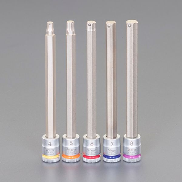 【製造業者店卸し資産あり】 エスコ ESCO 1/4inDR Hex-Plusロングビットソケット(ホールド/5個) 000012333435 JP店
