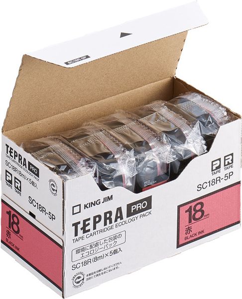 【製造業者店卸し資産あり】 エスコ ESCO 18粍 磁気テープテープ(赤/5個入り口・入口) 000012335643 JP店
