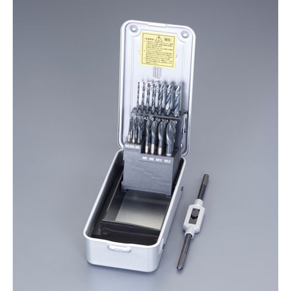 【メーカー在庫あり】 エスコ ESCO M3-M12 タップ&ドリルセット(ジェットスパイラル・HSS) 000012339738 JP店|株式会社ヒロチー商事 店