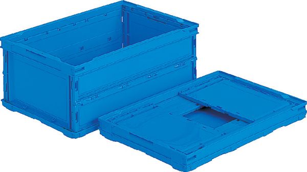 【メーカー在庫あり】 エスコ ESCO 530x366x221mm/35.5L 折畳コンテナ(薄型/青 000012331365 JP店