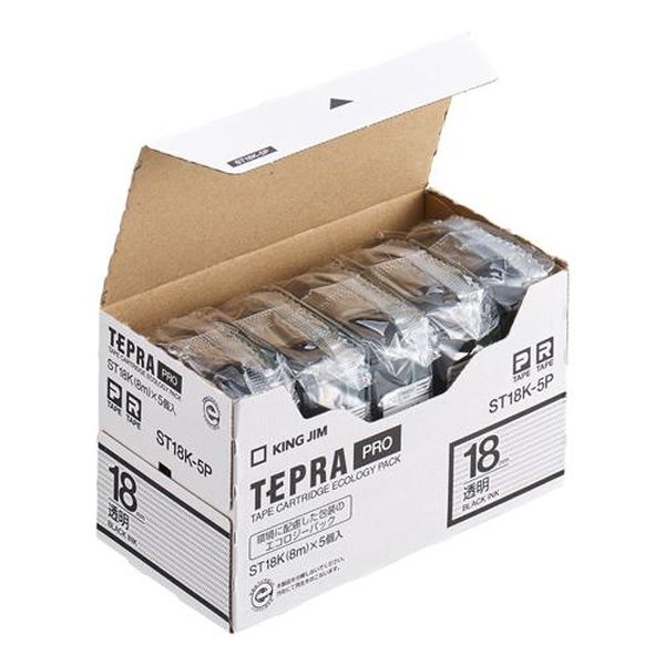 【製造業者店卸し資産あり】 エスコ ESCO 18粍 磁気テープテープ（テプラ用／5個）澄み切った EA761DN-55C JP店