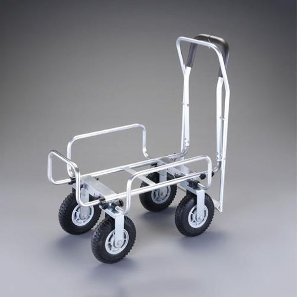 【製造業者店卸し資産あり】 エスコ ESCO 410x690粍/100kg 伸縮式軽銀手押し車 (打ちきり付) EA520DB-2A JP店