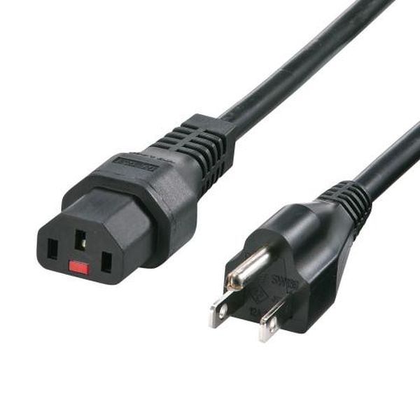 【メーカー在庫あり】 エスコ ESCO 125V/12Ax1m 電源コード (コンセント-PC接続/抜止黒) EA764CD-65 JP店