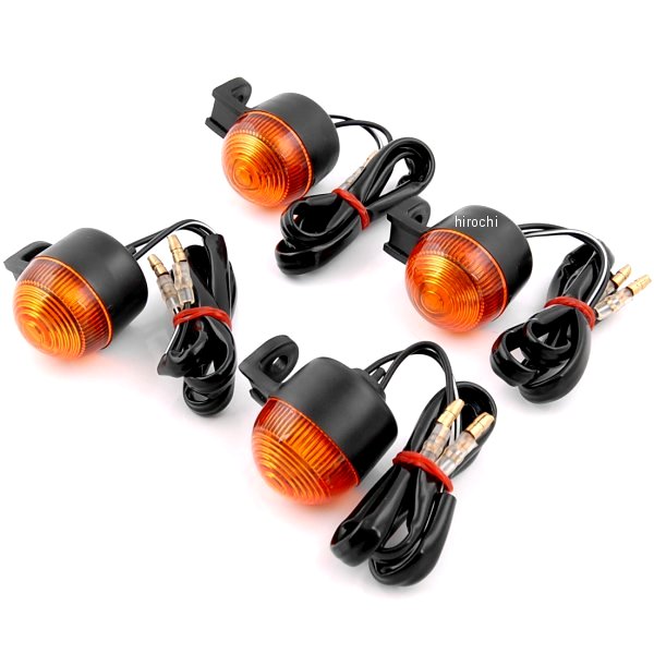 SP武川 ラバーウインカー レンズ径φ34mm シングルソケット 12V10Wバルブ付 4個1セット レンズタイプ アンバー 汎用 09-03-2901 JP店