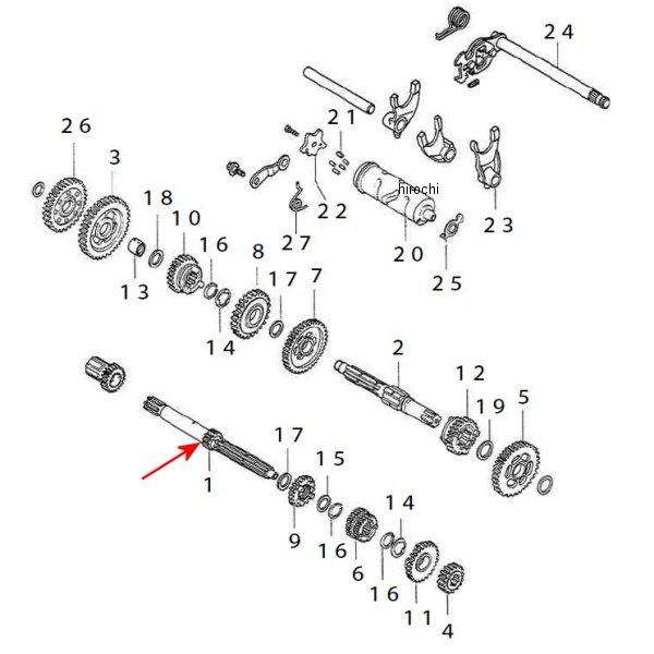 SP武川 メインシャフト 17T (6速/乾式) NSF/エイプ 00-00-1741 JP店