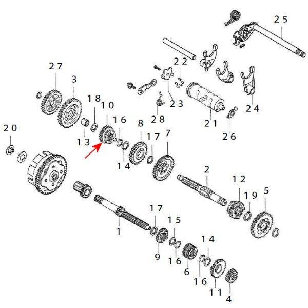 SP武川 カウンターシャフト フィフスギヤ 26T NSF/エイプ 00-00-1829 JP店