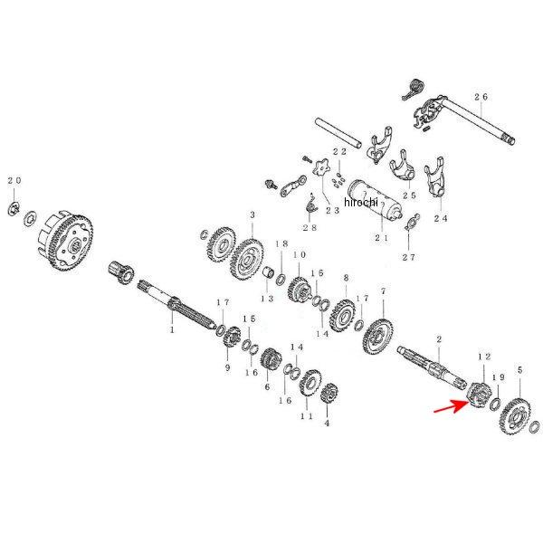 SP武川 カウンターシャフト シックススギヤ 26T ドリーム50/エイプ/モタード 00-00-1845 JP店