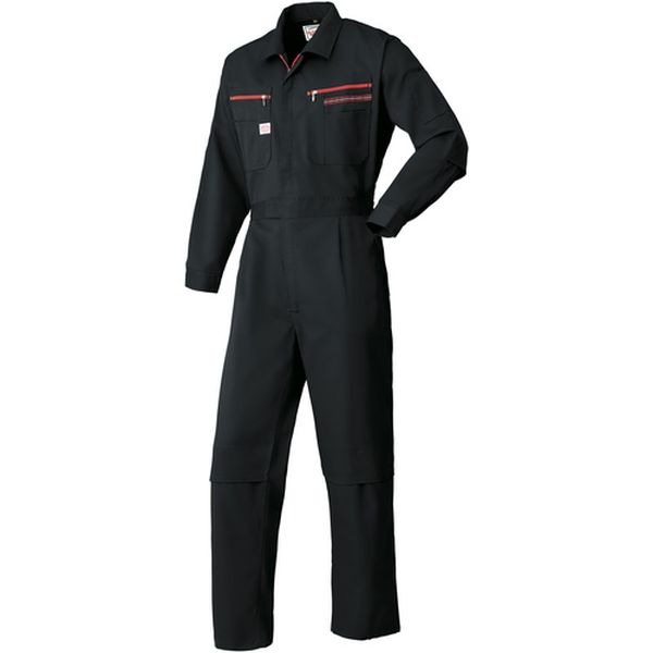 【メーカー在庫あり】 12800065L 山田辰(株) AUTO－BI つなぎ服1280-006ブラック-5L 1280-BC-5L JP店