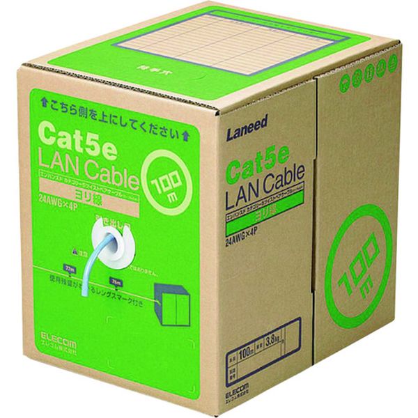 【メーカー在庫あり】 LDCT2BU100YR エレコム(株) エレコム RoHS指令準拠LANケーブル CAT5E ヨリ線 100m ブルー LD-CT2/BU100YR JP店