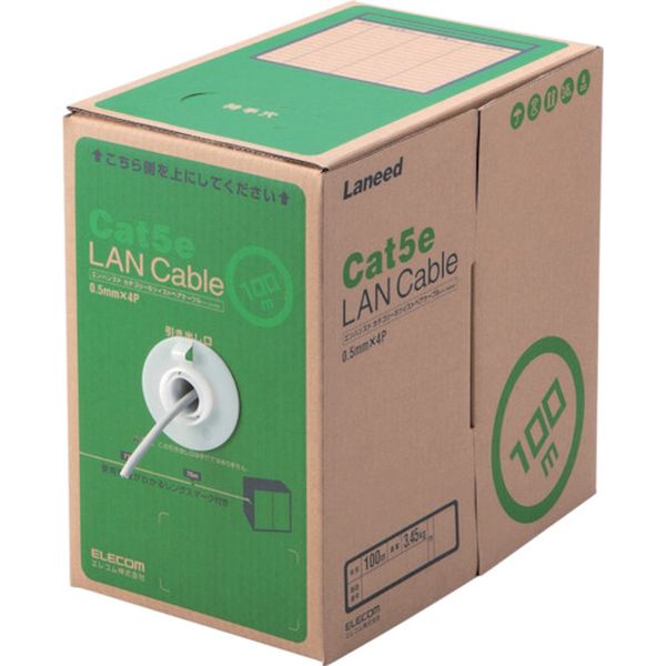 【メーカー在庫あり】 LDCT2LG100RS エレコム(株) エレコム EU RoHS準拠LANケーブル CAT5E 100m ライトグレー LD-CT2/LG100/RS JP店