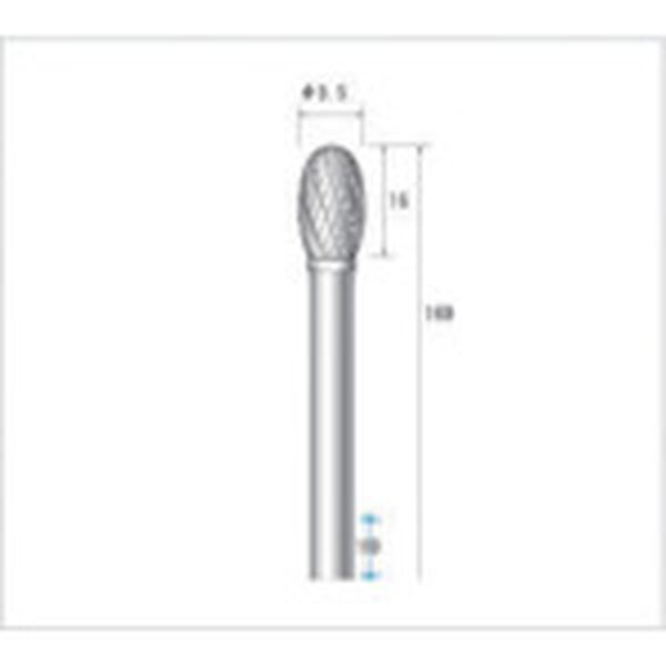 【製造業者店卸し資産あり】 (株)ナカニシ ナカニシ ロング立て坑超硬截断機 楕円面型 ダブルとり捨てる φ9.5×16×軸φ6 26632 JP店