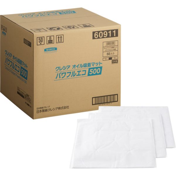 【メーカー在庫あり】 60911 日本製紙クレシア(株) クレシア オイル吸着マット パワフルECO 500(60910/60911) 60910 JP店|株式会社ヒロチー商事 店