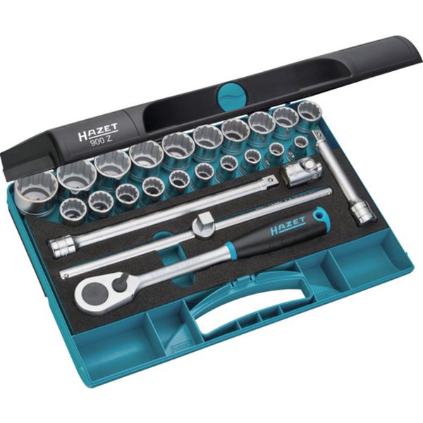 【メーカー在庫あり】 HAZET社 HAZET ソケットレンチセット(12角タイプ・差込角12.7mm) 900Z JP店