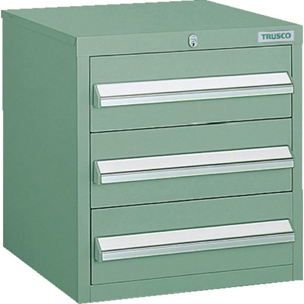【メーカー在庫あり】 LVR424 トラスコ中山(株) TRUSCO LVR型キャビネット 392X412XH420 引出3段 緑 LVR-424 JP店