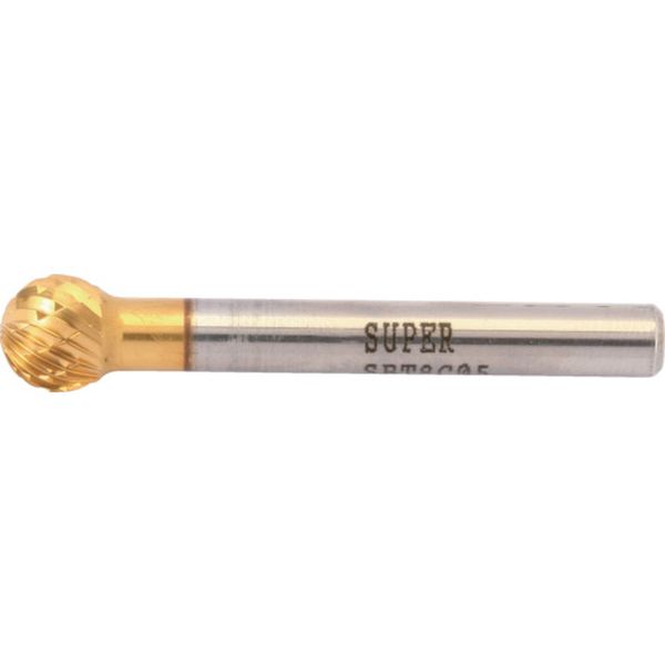 【メーカー在庫あり】 スーパー超硬バー チタンコーティング ロー付タイプ 球型(ダブルカット)刃径：9.5mm 軸径：6.0mm SBT8C05 JP店