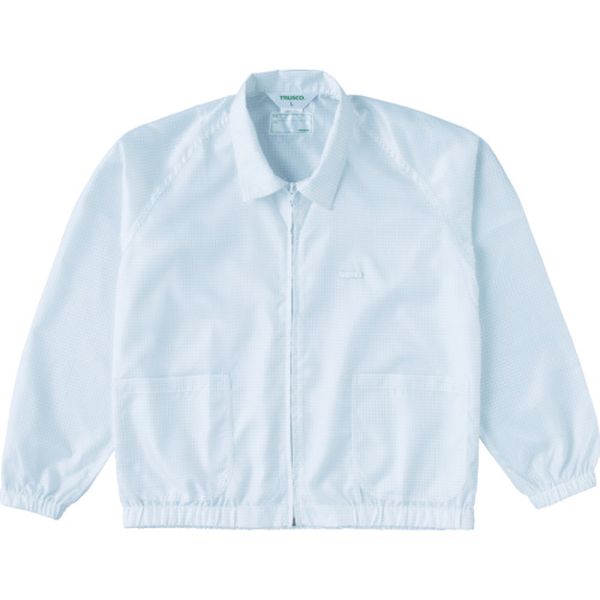 【メーカー在庫あり】 TCLGJWM トラスコ中山(株) TRUSCO 制電糸グリッド仕様ジャケット(衿付) ホワイト M TCLGJ-W-M JP店