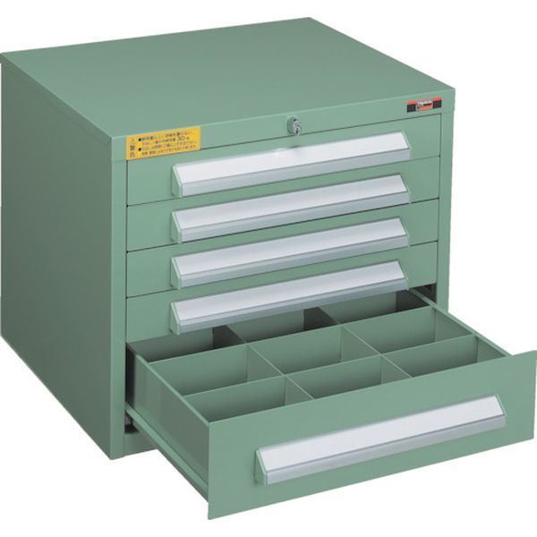 【メーカー在庫あり】 WLVR423 トラスコ中山(株) TRUSCO WLVR型キャビネット 500X412XH420 引出5段 緑 WLVR-423 JP店｜株式会社ヒロチー商事 店