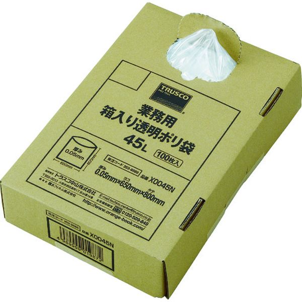 【メーカー在庫あり】 トラスコ中山(株) TRUSCO まとめ買い 業務用ポリ袋 透明・箱入り 0.05X45L (100枚入) X0045N JP店