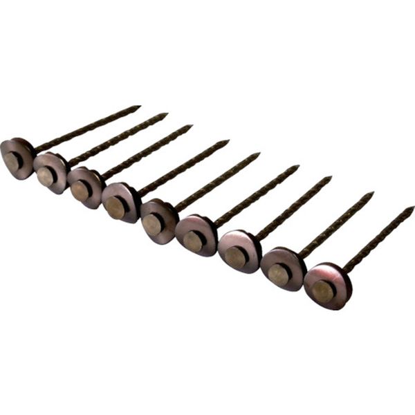 【メーカー在庫あり】 ステンレス連結傘釘パワースクリュー 12×75 ブロンズ 9本×25連入 00028158 JP店