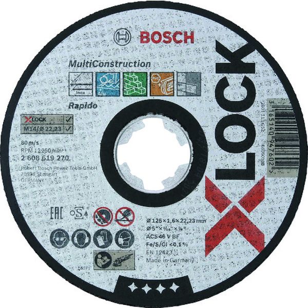 【メーカー在庫あり】 ボッシュ(株) ボッシュ X-LOCK切断砥石125x1.6マルチ 25枚入り 2608619270 JP店