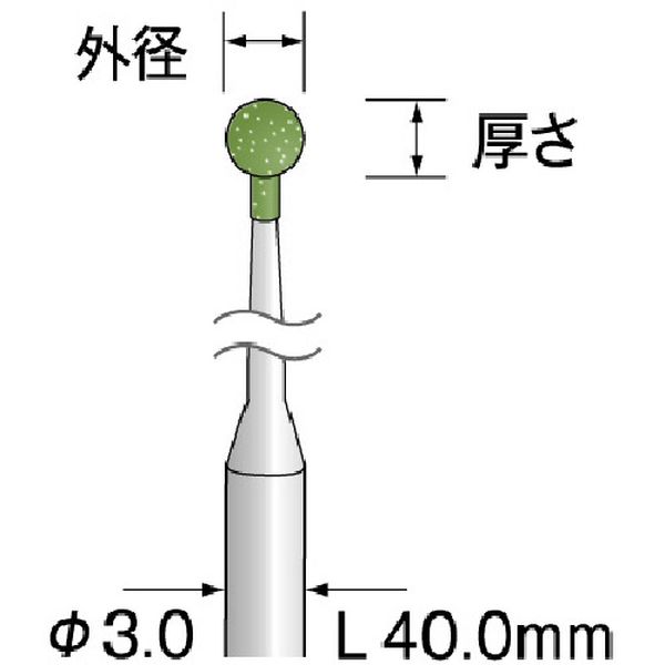 【メーカー在庫あり】 ミニター(株) ミニモ 研削用ゴム砥石 WA ミディアム ＃120 φ3 DB2162 JP店