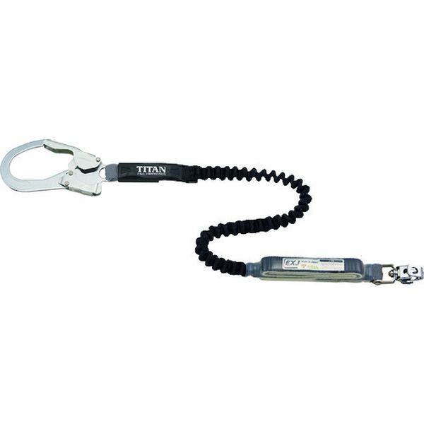 【メーカー在庫あり】 HLEB130  EXJ伸縮ストラップ式 タイプ1ランヤード ブラック シングル (墜落制止用器具) HL-EB-130 JP店