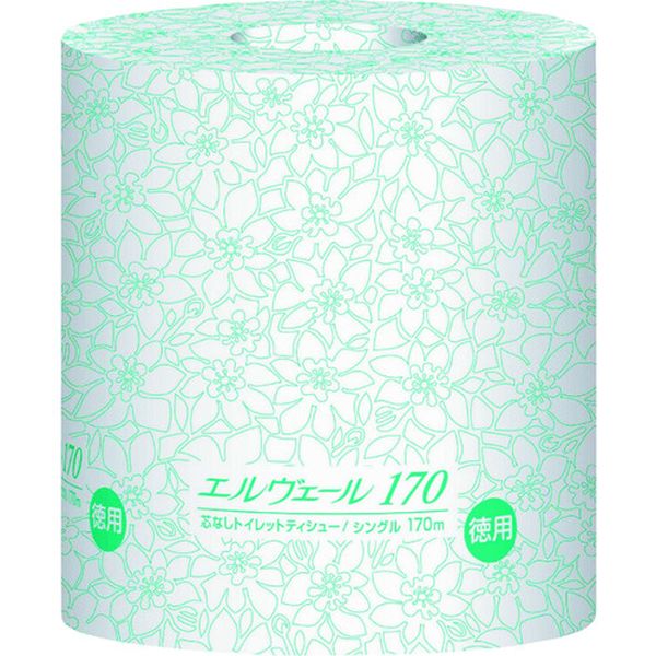 【メーカー在庫あり】 (株)EBS エリエール エルヴェールトイレットティシューシングル170m個包装芯なし 723088 JP店