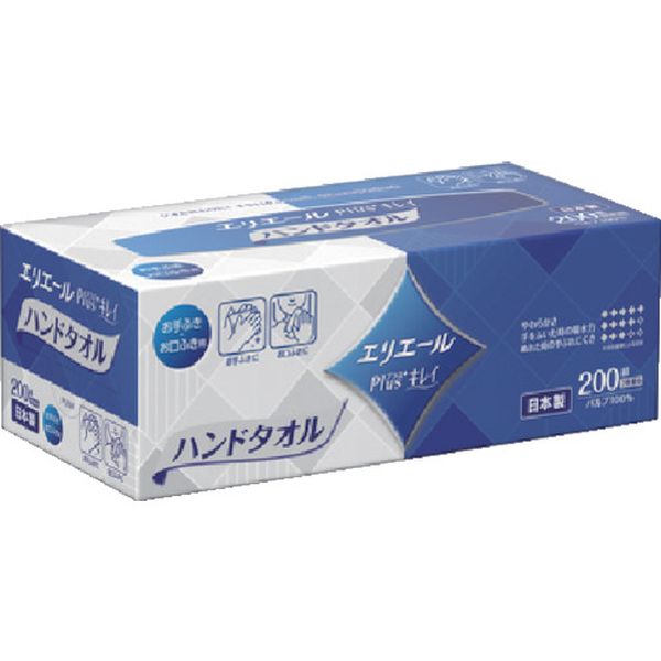 【メーカー在庫あり】 21000586 (株)EBS エリエール Plus＋キレイハンドタオル ボックス200W1P 823484 JP店