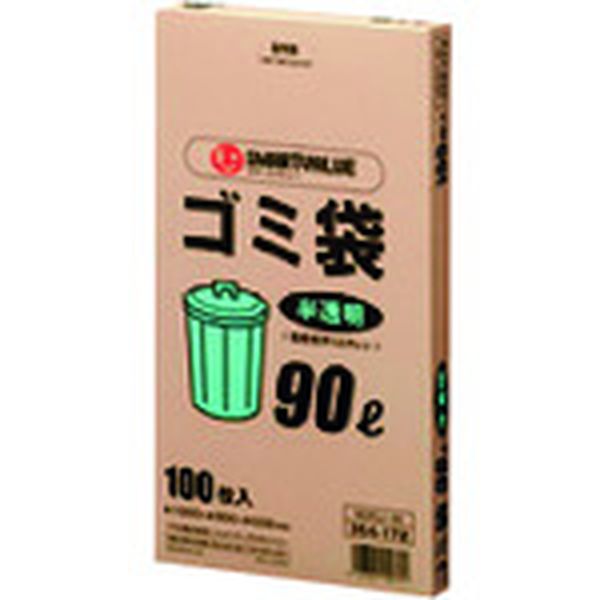 【メーカー在庫あり】 N045J90P プラス(株) JTX 354409)ゴミ袋HD 半透明90L 400枚N045J90P N045J-90P JP店