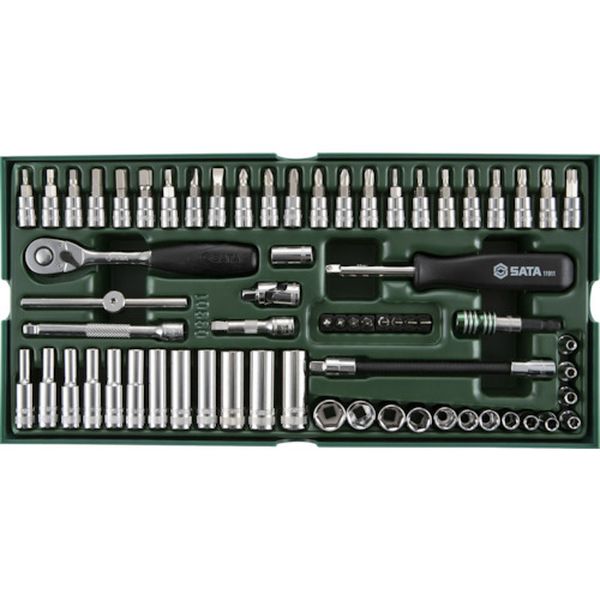 【メーカー在庫あり】 SATA社 SATA 1/4”DRソケットレンチセット(6角タイプ)トレー入り 09901 JP店|株式会社ヒロチー商事 店