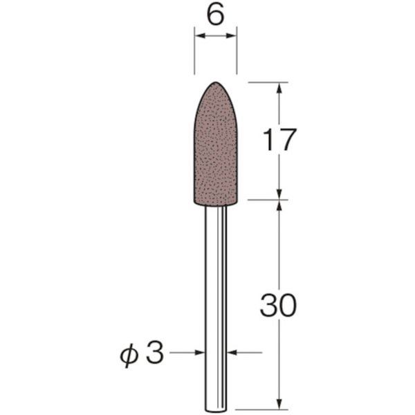 【メーカー在庫あり】 日本精密機械工作(株) リューター 軸付ラビン砥石(一般用)R4411粒度(＃)：80 R4411 JP店