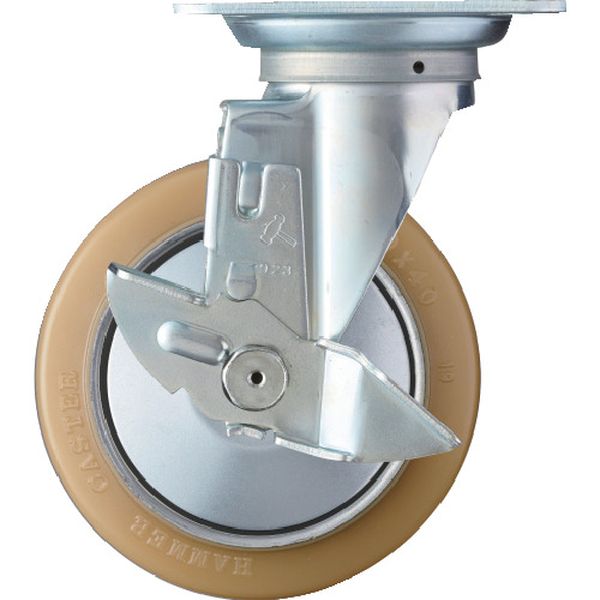 【メーカー在庫あり】 419SURB150 旋回式ウレタン車輪(ローラーベアリング)150mm ストッパー付 419S-URB150 JP店
