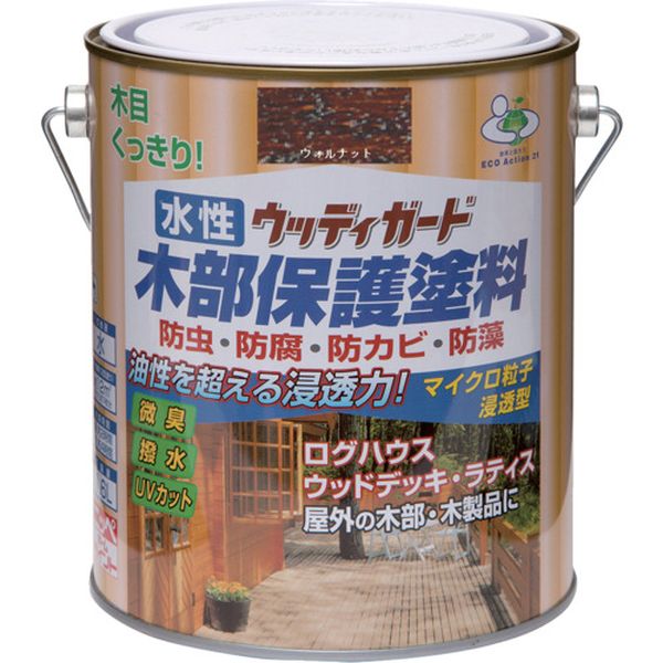 【メーカー在庫あり】 水性ウッディガード 1.6L ウォルナット HW209-1.6 4976124532955 JP店