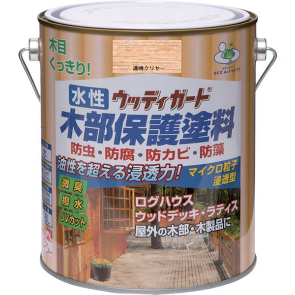 【メーカー在庫あり】 水性ウッディガード 1.6L 透明クリヤー HW213-1.6 4976124533358 JP店 4,900円