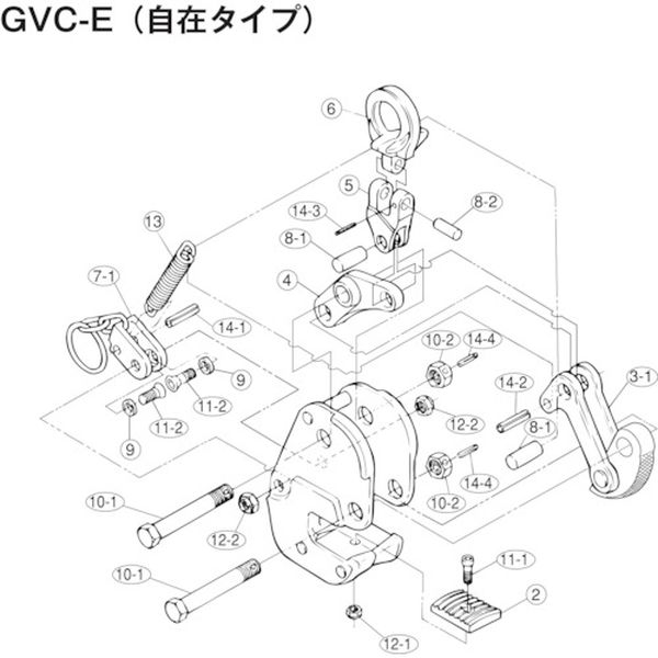 【メーカー在庫あり】 (株)スーパーツール スーパー 横吊クランプ(GVC1E)用カムセット GVT1E JP店