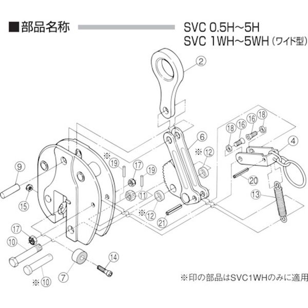 【メーカー在庫あり】 SVT0.5H (株)スーパーツール スーパー 立吊クランプ(SVC-H)用カムセット SVT0-5H JP店