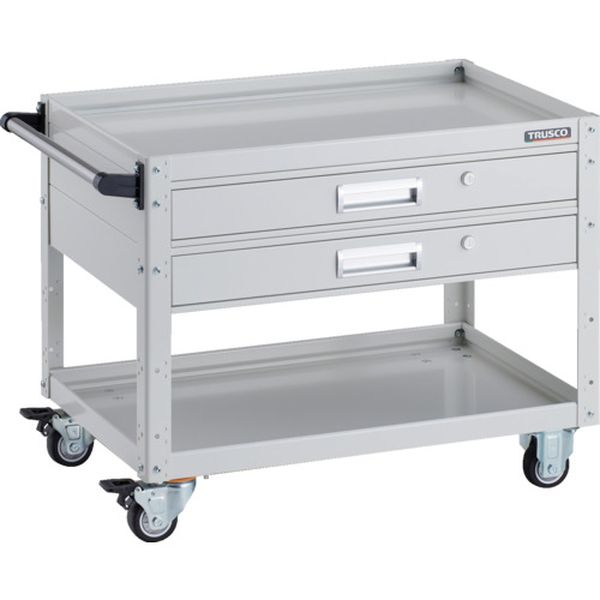 【メーカー在庫あり】 EGW672V2UW ツールワゴン イーグルワゴン 750×500×H600 2段引出付 ウレタン車輪 ホワイト EGW-672V2U-W JP店|株式会社ヒロチー商事 店