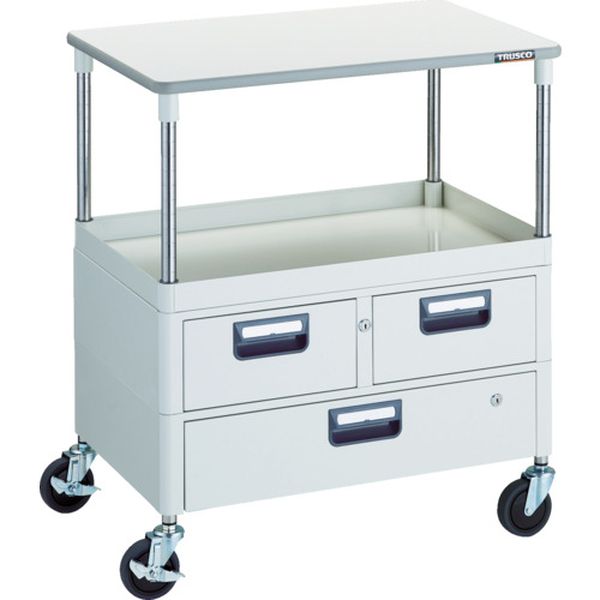 【メーカー在庫あり】 PEW971VWTW ツールワゴン フェニックスワゴン 省音 750X500 H880 引出付 天板付 ホワイト PEW-971VWT-W JP店|株式会社ヒロチー商事 店