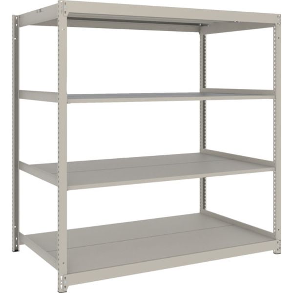 【メーカー在庫あり】 スチールラック 薄型ラック(耐荷重100Kg)1500×595×H1500 4段単体 ネオグレー ネオグレー UL5564 JP店