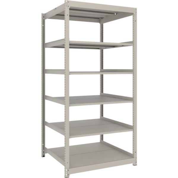 【メーカー在庫あり】 スチールラック 薄型ラック(耐荷重100Kg)1200×595×H1800 6段単体 ネオグレー ネオグレー UL6466 JP店