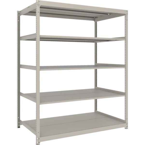 【メーカー在庫あり】 スチールラック 薄型ラック(耐荷重100Kg)1500&times;595&times;H1800 5段単体 ネオグレー ネオグレー UL6565 JP店｜株式会社ヒロチー商事 店