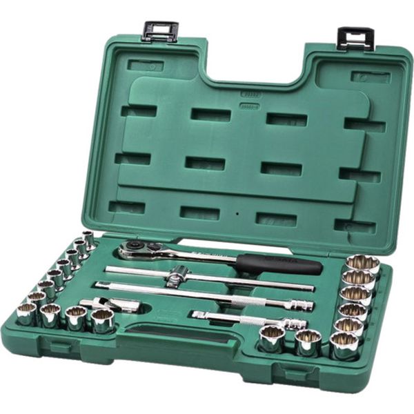 【メーカー在庫あり】 SATA社 SATA 12角ソケットレンチセット 差込角12.7mm(24点) 09060 JP店